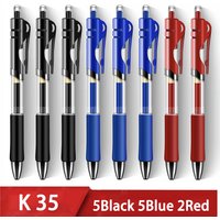 12Pcs Box,Retractable Gel Ink Pens, Black, Blue Bullet Tip, Office Writing Pen, Replaceable Refills, School Supplies