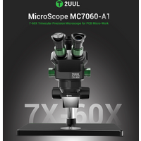 2UUL MC7060-A1 Trinocular Microscope with Large Base for Mobile Phone Motherboard PCB Welding Repair 7-60X Zoom Microscope