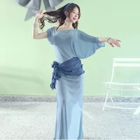 Belly Dance Training Suit for Women Printed Bellydance Practice Robe Clothes Folk Dress Female Oriental Performances Clothing