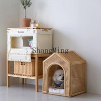 FG pet bed roof kennel rattan cat bed handmade rattan bed natural rattan