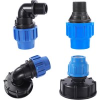 20/25/32mm PE Pipe Convert 1/2" 3/4" 1" Thread Reducing Adapter 60mm Coarse IBC Water Tank Connector Watering Irrigation Fitting