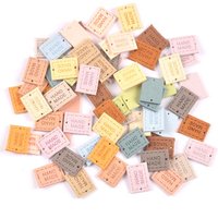 20Pcs 2x1.6cm PU Cloth Handmade Embossed Tags DIY Flag Label For Garment Sewing Accessories