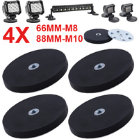 4PCS 66/88mm M8/M10 Internal Thread Magnetic Base Mount Bracket Clamp LED Work Light Bar Holder SUV Offroad