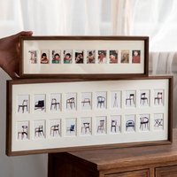 10/20 Holes Photo Stand Mortise And Tenon Joint Black Walnut Picture Frame for Home Keepsake Frame Photo Album Photo Frame