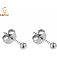 G23titan 3-8mm Solid Ball Titanium Stud Earrings for Women Men Anti Allergic Grey G23 Titanium Metal Ear Lobe Piercing Jewelry