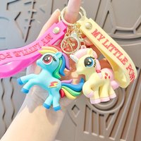 My Little Pony cartoon keychain - cute rainbow pony backpack charm, car keychain accessory