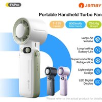 Portable Handheld Fan Strong Wind 199 Gear Wind speed LED Digital Display Adjustable Outdoor 3-in-1 Handheld Fan 8000mAh F5PRO