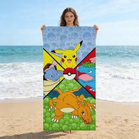 P-Pokémon spirit elements Beach Towel Quick-drying Suitable for Beach Vacation Pool Yoga Gym Home Cute Gift for Friends Families