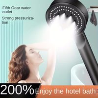 High Pressure Handheld Shower Head 5 Modes Adjustable Water Saving Spray Nozzle Easy Clean Hangable Bathroom Replacement Use Set