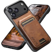 SUTENI Luxury Faux Leather Oil Wax Pattern Phone Case Card Holder Bag Stand For iPhone 17 Pro Max 16 Plus 15 14 13 12