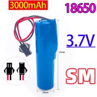 ☞PH2.0/XH2.54/SM plug 18650 lithium ion rechargeable battery 3.7V 3000mAh with PCB for speakers, radios, headlights, toys, etc.