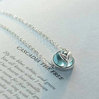 CAOSHI Chic Bule Stone Pendant Necklace Female Engagement Accessories with Mermaid Tail Design Delicate Fashion Lady Jewelry