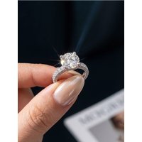 Real 5CT Deluxe Certified Moissanite Diamond Wedding Rings For Women Gift 925 Sterling Silver Best Quality Luxury Jewelry