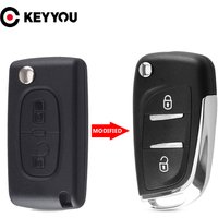 KEYYOU Modified Filp Folding Remote Car Key Shell Case For Peugeot 207 307 407 408 308 For Citroen C4 C2 HU83/VA2 Blade CE0536