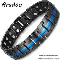 ARADOO Titanium Steel Magnetic Bracelets for Men Ultra Strength Magnetic Therapy Wristband Jewelry Gifts