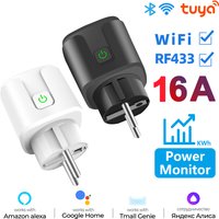 Smart Socket EU 16A/20A AC100-240V Wifi Smart Plug Power Outlet, Alexa Google Home Voice Control, For Tuya Smart Life APP