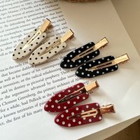 Vintage Polka Dot Hair Clips for Girls Seamless Barrettes Stylish Duckbill Clips for Bangs/Sectioning Daily Hair Accessories
