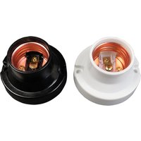 E27 Screw Round Conversion Flat LED Lamp Holder 6A DIY Desktop Small Screw Led Lighting Head Base Socket 220V Black White