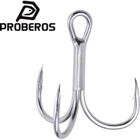 PROBEROS 20Pcs/lot Saltwater Fishing Hooks Treble Hooks 1#-2#-4#-6#-8#-10#-12#-14# High-Carbon Steel Fishhooks