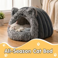 Winter Cozy Warm Pet House for All Seasons Plush Hooded Cat Bed Fluffy Sleeping Bag Suitable for Small Kittens and Dogs