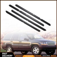 4 SZT. Nowe, wysokiej jakości uszczelki okienne zewnętrzne przednich i tylnych drzwi, listwy ozdobne, zestaw uszczelniający do Jeep Grand Cherokee 1999-2004 II WJ WG 4-drzwiowy, zewnętrzne uszczelki