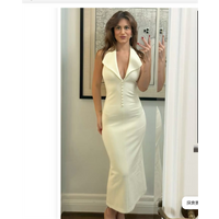 White Women Suit 1 Piece Long Sleeveless Blazer Prom Dress Formal Office Lady Jacket Single Breasted Wedding Coat Customized