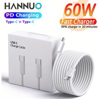 HANNUO USB C to Type C Cable PD 45W Charging Data Cable For Iphone 17 Xiaomi Huawei Data Line Type C Weaving Cable Accessories