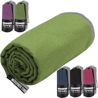Soft Solid Color Microfiber Towels Quick-Drying Fitness Swimming Pool Lightweight Travel Outdoor Sports Towel Sets