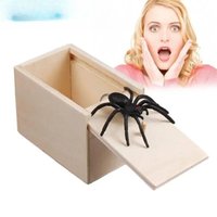 Funny Gifts Trick Spider juguetes Scare Box Wooden Hidden Box Prank Wooden Scare Box Fun Game Prank Trick Friend Party Toys ์ฅ๋๊ฐ