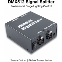 2 Way Isolated DMX Splitter - 2 Branch Universal Splitter Amplifier Distributor 3Pin Outputs for DMX Signals.