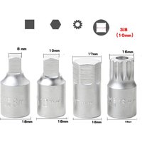 1PC Metal Sliver Gearbox Screw Wrench Oil Pan Screw Disassembly Automotive Repair Gearbox Oil Gearbox Screw Wrench Hand Tool