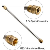 1/4" Connector Pressure Washer Wand Extension rod Quick Connect Replacement Sprayer Stainless Steel Tool Accessory