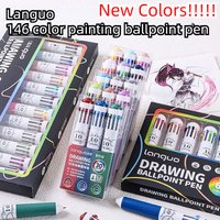 LANGUO 146/10 Colors Art Drawing Multicolor Ballpoint Pen Soft Grip Press Colorful Multifunctional 0.8mm Marking Pen Stationery