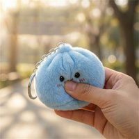 New Funny Keychain Soft Baozi Simulated Backpack Pendant Relaxing Cartoon Pendant Colorful healing Charm Keyring