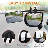 1 Paar Universal-Abschleppspiegel für Wohnwagen, Anhänger, Auto, verstellbarer Abschleppspiegel, Verlängerungsgurt, seitliche Rückspiegel, Abschleppspiegel