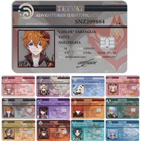 Magic Shark ID License Genshin Impact Shinny Holographic Laser Skin Film Sticker for Debit Credit Card Front Side
