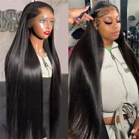 Straight Human Hair Wigs 13x6 Hd Lace Frontal Wig 30 34 40 Inch 13x4 100% Brazilian Hair Pre Plucked Lace Front Wig For Women