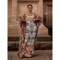 Spring and Summer Elegant New European and American Women's Clothing, Middle Eastern Retro Ethnic Style Printed Skirt, Muslim Plus-Size Loose Robe, Elegant Commuter Dress