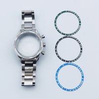 NEITON 40mm Dome Glass Silver Blue Black Square Watch Case Stainless Steel Fit VK63 Quartz Movement image 4