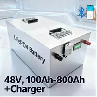 48V 100Ah-800Ah LiFePO4 Lithium Battery with BMS Rechargeable for 4KW 9KW Solar System Photovoltaic Power RV Off-Grid Marine Boa