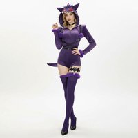 Women Purple Ghost Cosplay Costume Halloween Cute Sexy Bodysuit Hooded Tail Anime Bunny Girl Cartoon Plush Pajamas Party Uniform