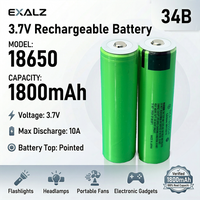 1-100pcs 34B 100% New NCR18650B 3.7V 1800mAh 18650 Lithium Rechargeable Battery Pointed Button Top No PCB for Flashlight