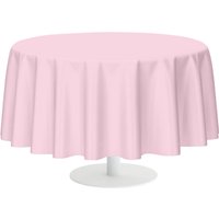 Disposable Pink Round Plastic Tablecloths Table Covers for Indoor or Outdoor Parties Birthdays Weddings Anniversary Buffet Table
