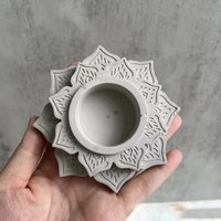 Concrete Candle Base Silicone Mold Polygon Succulent Flower Pot Resin Mold DIY Gypsum Storage Box Planting Machine Production