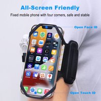Running Armband Wristband 360°Rotatable Phone Holder Fit 4.5-7’ For Android IOS Samsung With Card Pockets for Running Cycling