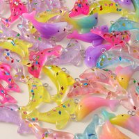 Leslie 10pcs Cute Charms Colorful Dolphin Charms Pendants For Drop Earring Necklace Handmade DIY Jewelry Making Accessories