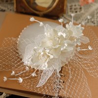 Mini White Satin Fascinator Hat Hair Clips for Women Bridemaid Church Dance Show Tea Party Fascinators Flower Pearls Headpiece