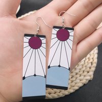 Anime merchandise: Demon Slayer Tanjiro and Nezuko earrings - fashionable cross-border trendy acrylic earrings