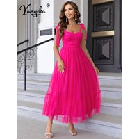 Sexy backless mesh maxi slip summer dress women 2026 elegant long prom evening dresses luxury Gauze birthday party dress vestido