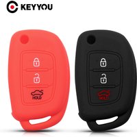 KEYYOU 3 Button Silicone Key Cover Case For Hyundai Creta Tucson Elantra Santa Fe I10 I20 I30 IX25 IX35 Remote Car Key Protector